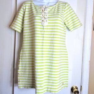 Juicy Couture striped lime green & white top sz L